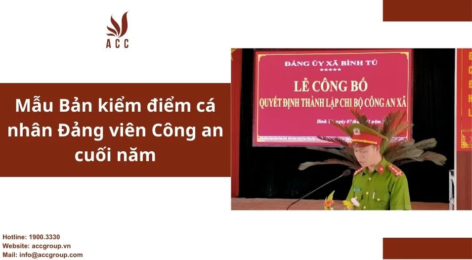 Mẫu Bản kiểm điểm cá nhân Đảng viên Công an cuối năm