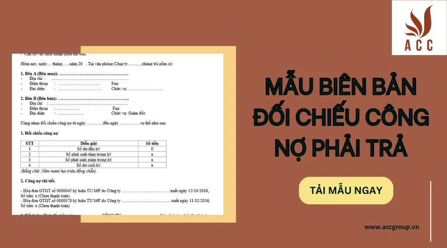 mẫu biên bản đối chiếu công nợ phải trả