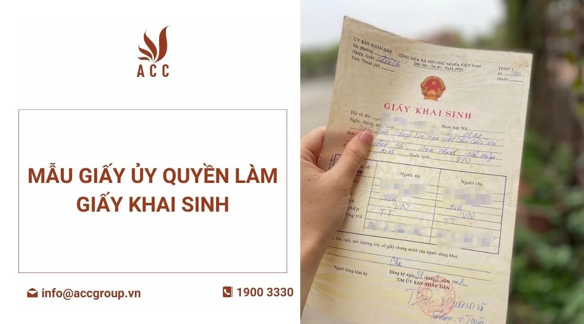 Mẫu giấy ủy quyền làm giấy khai sinh