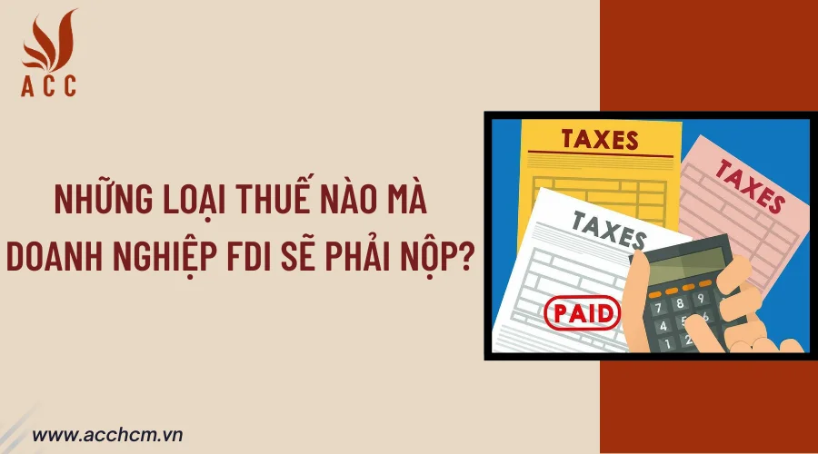 Những loại thuế nào mà doanh nghiệp FDI sẽ phải nộp?