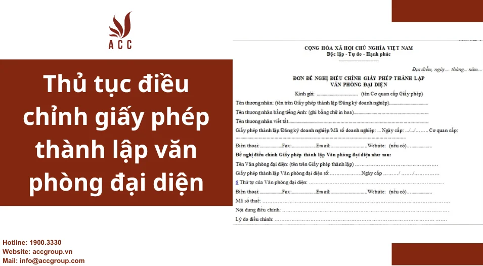 Thủ tục điều chỉnh giấy phép thành lập văn phòng đại diện