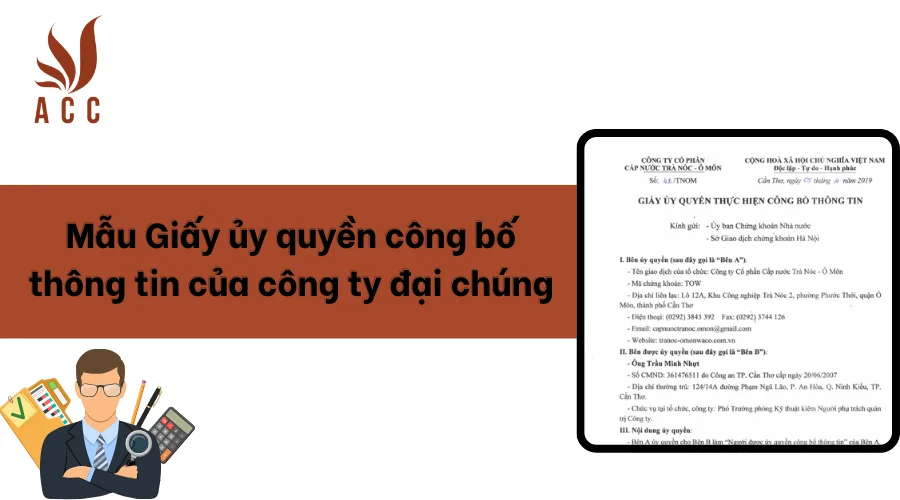 Mẫu Giấy ủy quyền công bố thông tin của công ty đại chúng