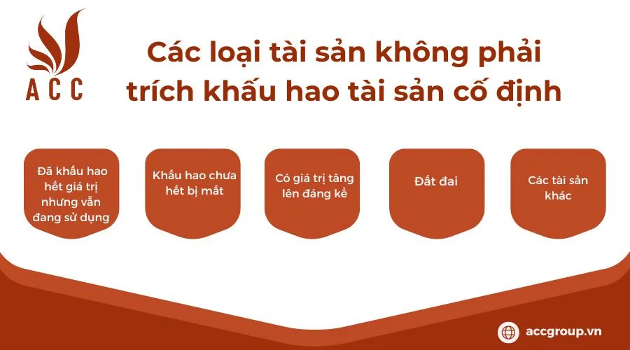 Các loại tài sản không phải trích khấu hao tài sản cố định 