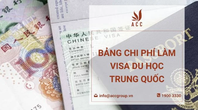 Bảng chi phí làm visa du học Trung Quốc