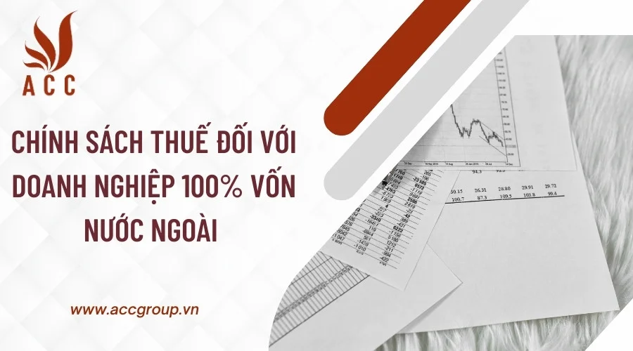 Chính sách thuế đối với doanh nghiệp 100% vốn nước ngoài