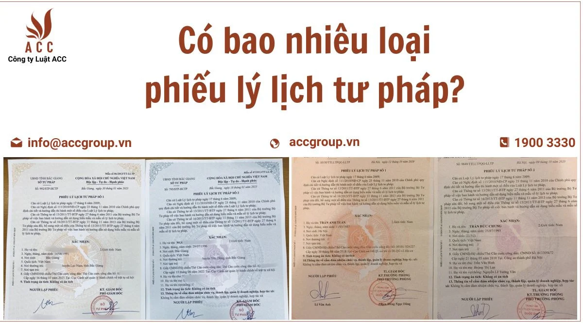 Có bao nhiêu loại phiếu lý lịch tư pháp?