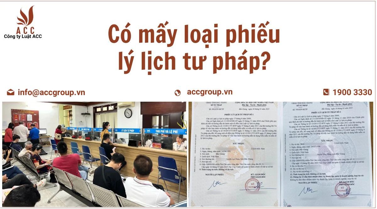 Có mấy loại phiếu lý lịch tư pháp?