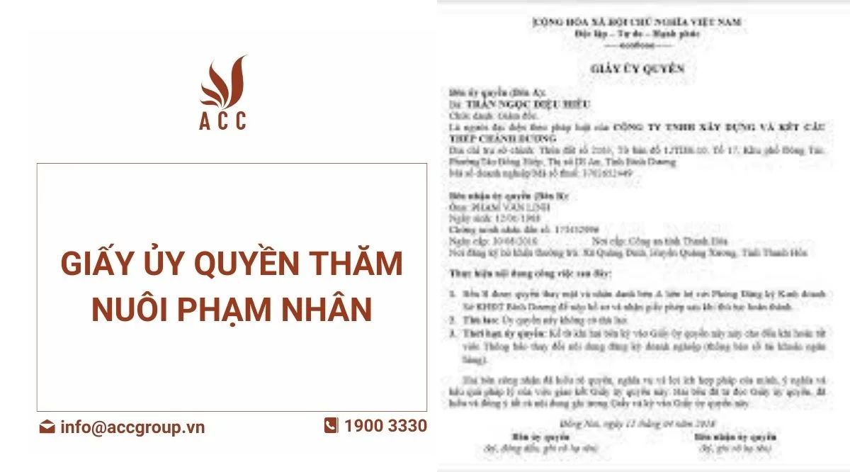 Giấy ủy quyền thăm nuôi phạm nhân