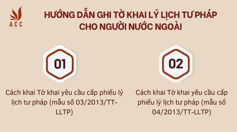 Hướng dẫn ghi tờ khai lý lịch tư pháp cho người nước ngoài