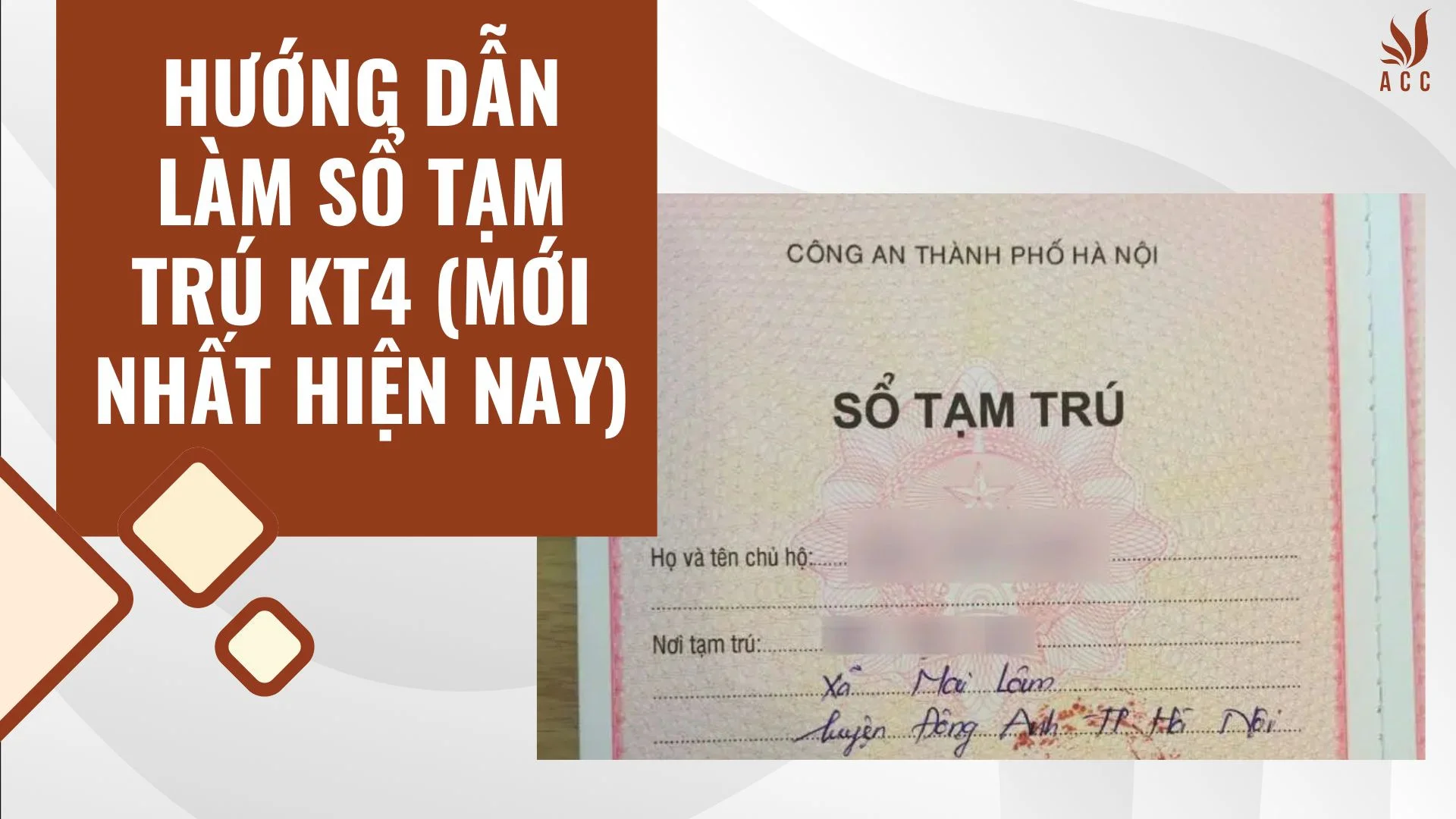 Hướng dẫn làm sổ tạm trú KT4 (Mới nhất hiện nay)