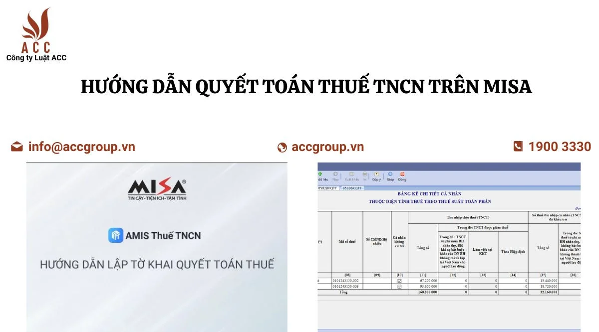 Hướng dẫn quyết toán thuế TNCN trên Misa