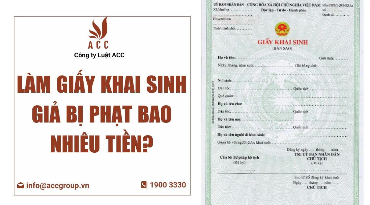 Làm giấy khai sinh giả bị phạt bao nhiêu tiền?