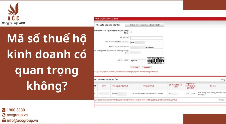Mã số thuế hộ kinh doanh có quan trọng không?