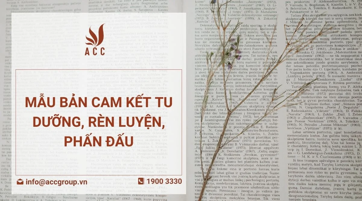 Mẫu bản cam kết tu dưỡng, rèn luyện, phấn đấu