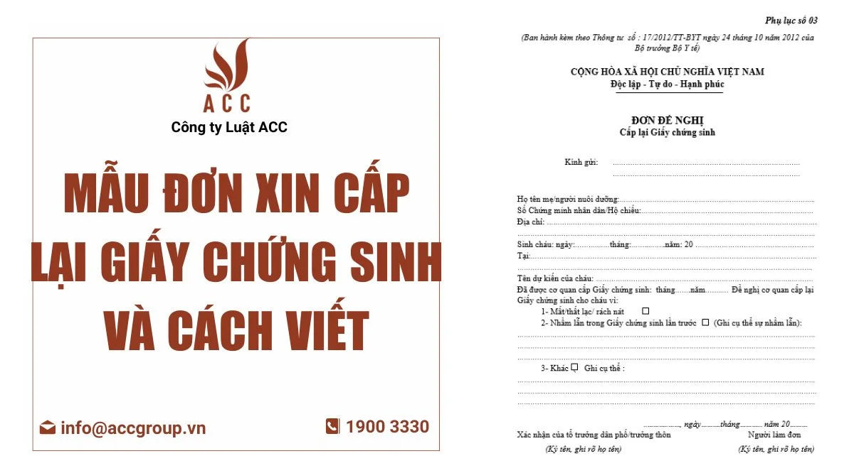 Mẫu đơn xin cấp lại giấy chứng sinh và cách viết