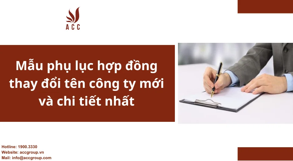 Mẫu phụ lục hợp đồng thay đổi tên công ty mới và chi tiết nhất