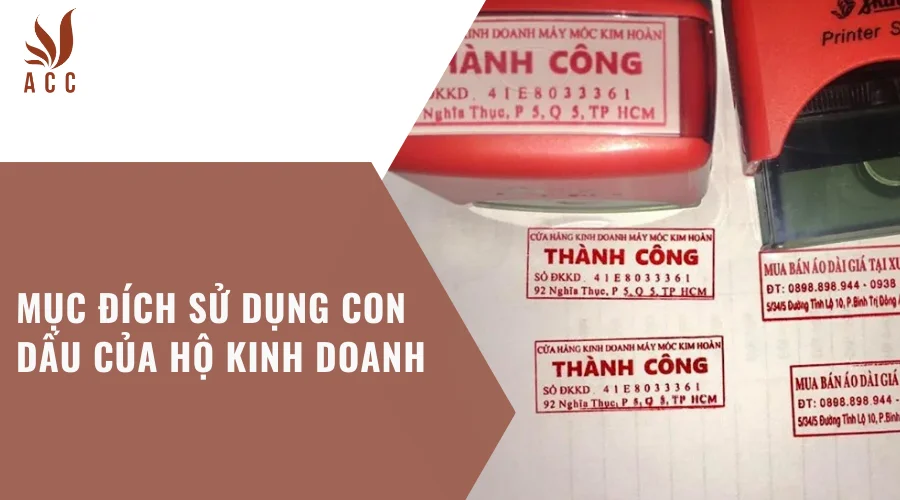 Mục đích sử dụng con dấu của hộ kinh doanh