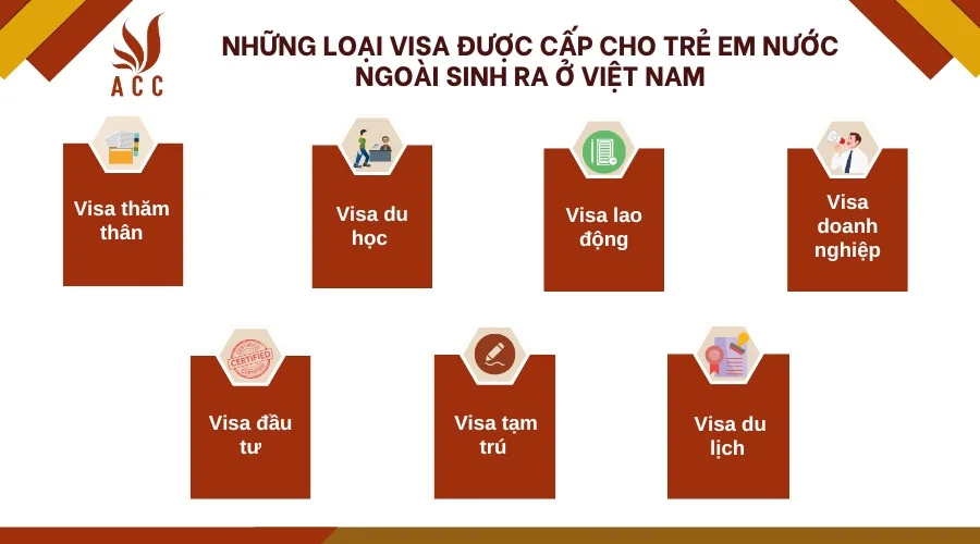  Những loại visa được cấp cho trẻ em nước ngoài sinh ra ở Việt Nam