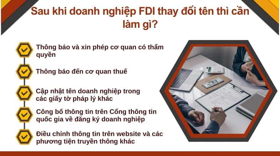  Sau khi doanh nghiệp FDI thay đổi tên thì cần làm gì