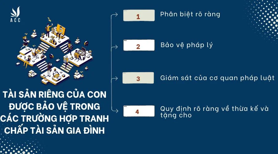 Tài sản riêng của con có được bảo vệ như thế nào trong các trường hợp tranh chấp tài sản gia đình?