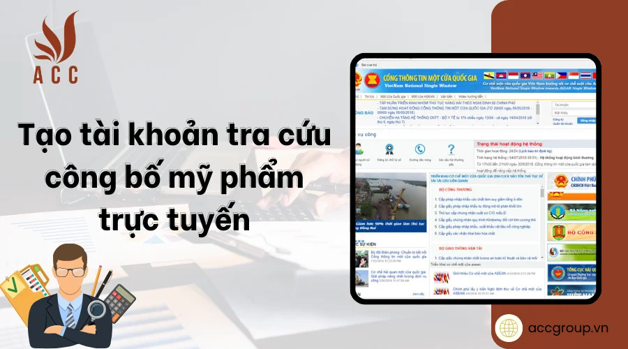  Tạo tài khoản tra cứu công bố mỹ phẩm trực tuyến