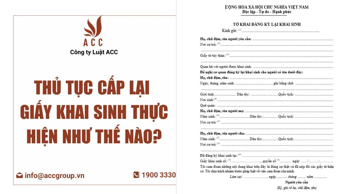 Thủ tục cấp lại giấy khai sinh thực hiện như thế nào?