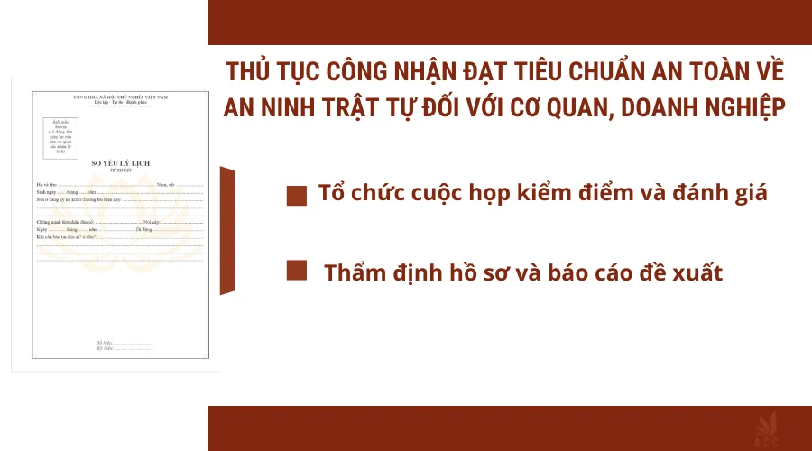 Thủ tục công nhận đạt tiêu chuẩn an toàn về an ninh trật tự đối với cơ quan, doanh nghiệp