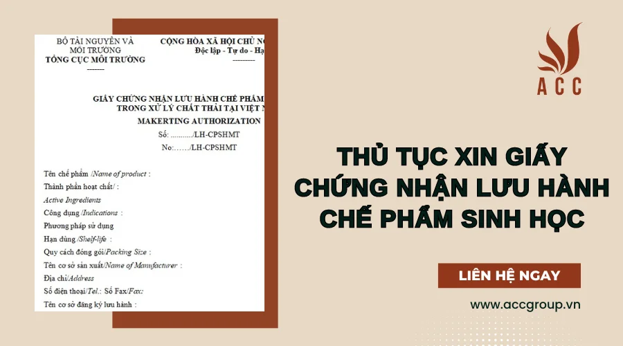 Thủ tục xin giấy chứng nhận lưu hành chế phẩm sinh học