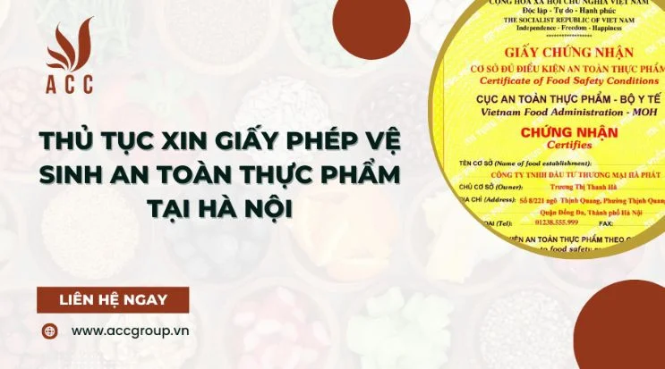 Thủ tục xin giấy phép vệ sinh an toàn thực phẩm tại Hà Nội