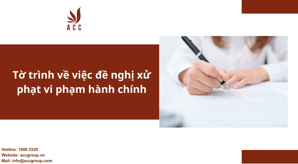 Tờ trình về việc đề nghị xử phạt vi phạm hành chính