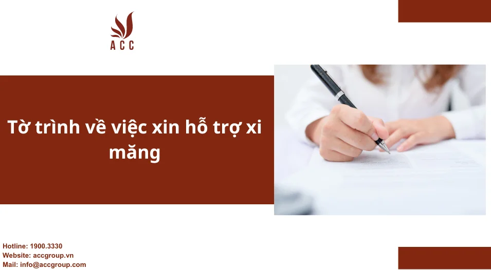 Tờ trình về việc xin hỗ trợ xi măng