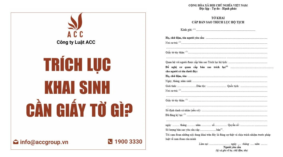 Trích lục khai sinh cần giấy tờ gì?