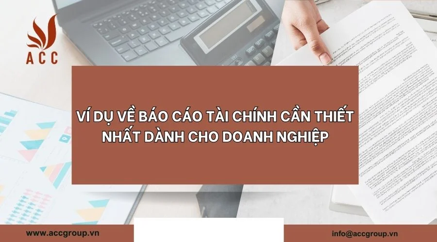 Ví dụ về báo cáo tài chính cần thiết nhất dành cho doanh nghiệp