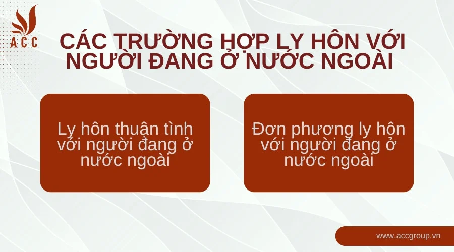 Các trường hợp ly hôn với người đang ở nước ngoài 