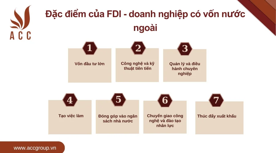 Đặc điểm của FDI - doanh nghiệp có vốn nước ngoài 