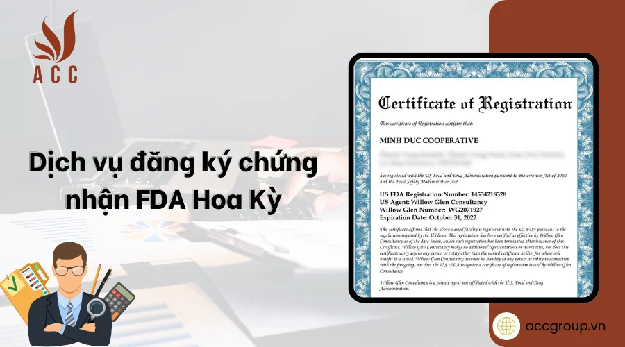 Dịch vụ đăng ký chứng nhận FDA Hoa Kỳ.