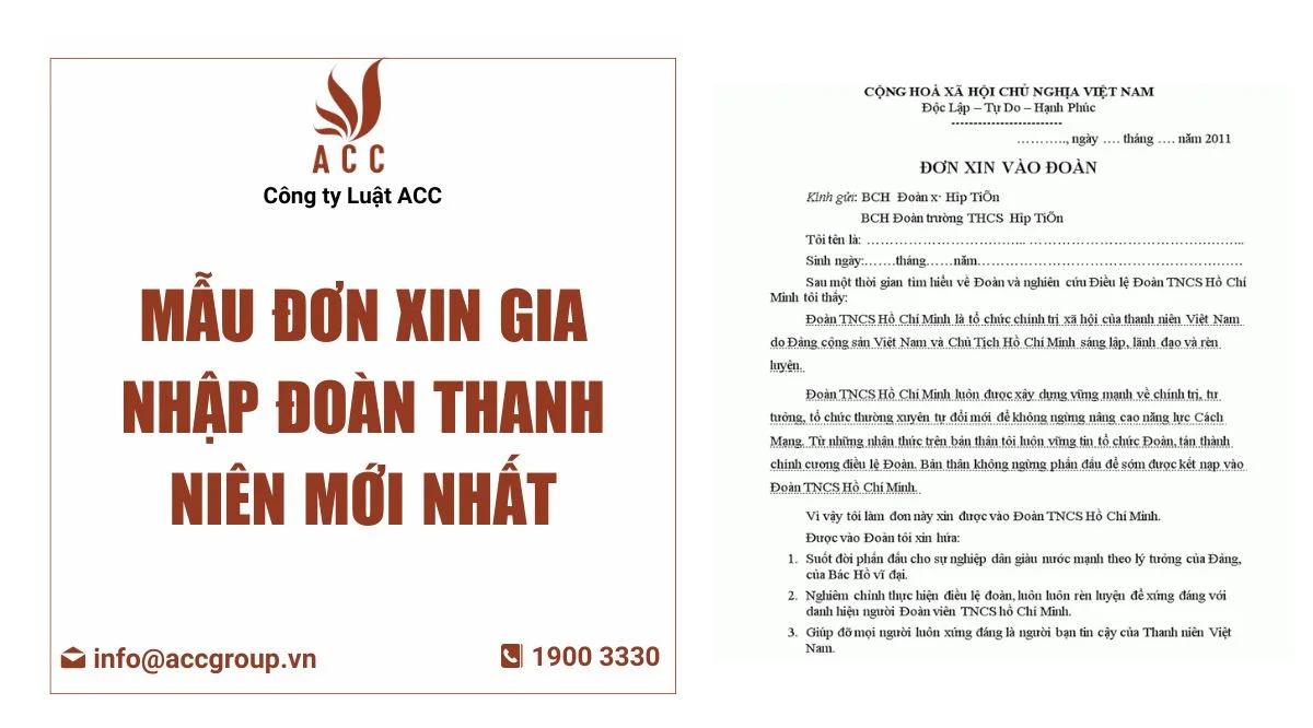 Mẫu đơn xin gia nhập đoàn thanh niên mới nhất