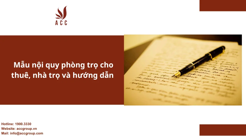 Mẫu nội quy phòng trọ cho thuê, nhà trọ và hướng dẫn