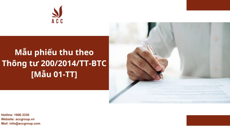 Mẫu phiếu thu theo Thông tư 200/2014/TT-BTC [Mẫu 01-TT]