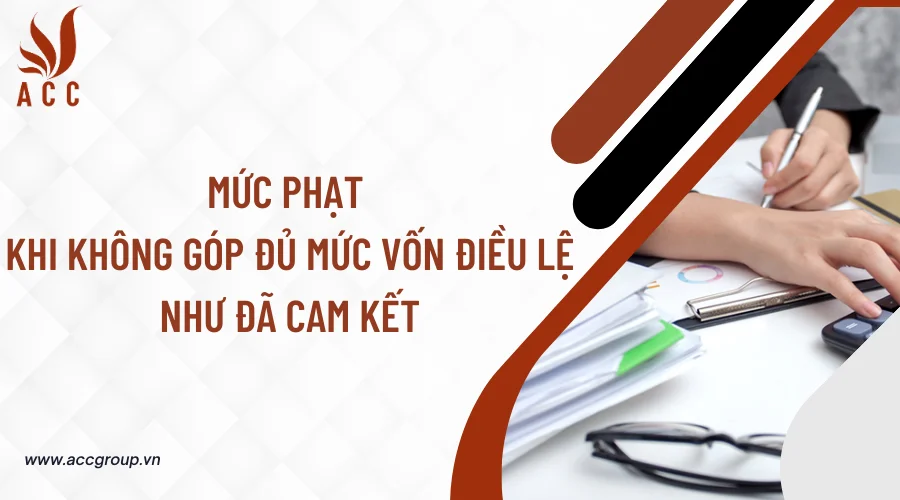  Mức phạt khi không góp đủ mức vốn điều lệ như đã cam kết