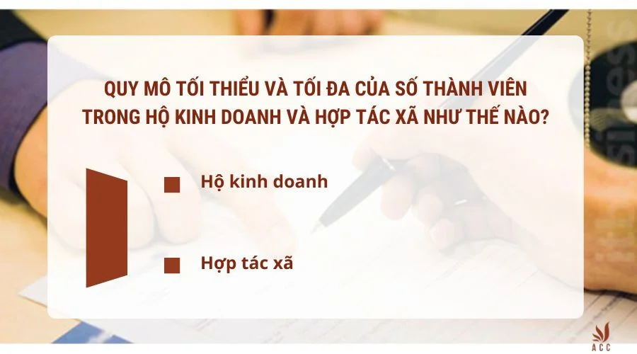 Quy mô tối thiểu và tối đa của số thành viên trong hộ kinh doanh và hợp tác xã như thế nào