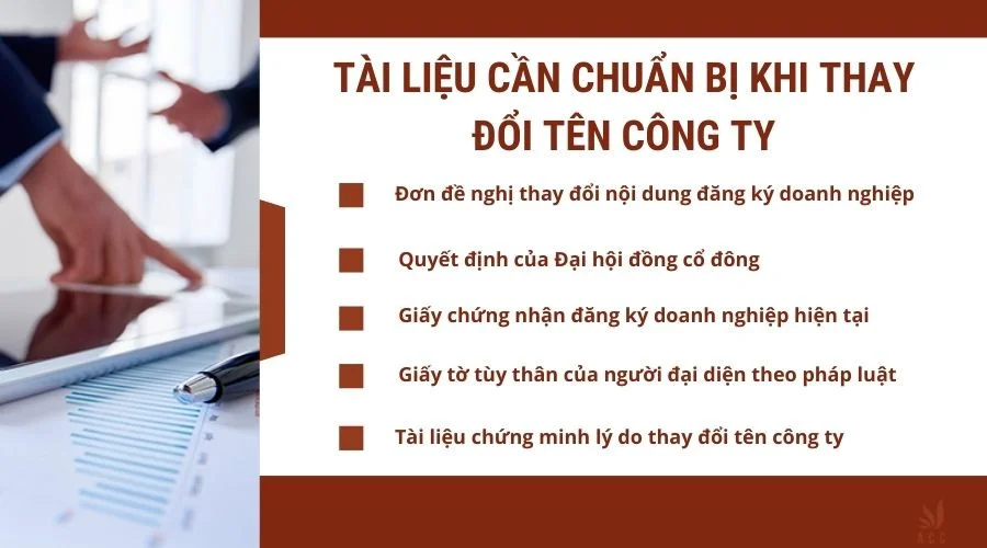 Tài liệu cần chuẩn bị khi thay đổi tên công ty