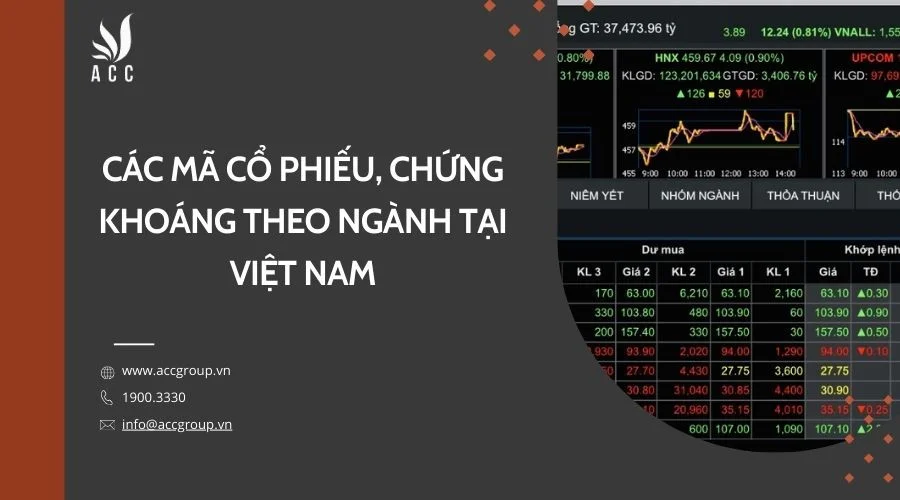 Các mã cổ phiếu, chứng khoán theo ngành tại Việt Nam