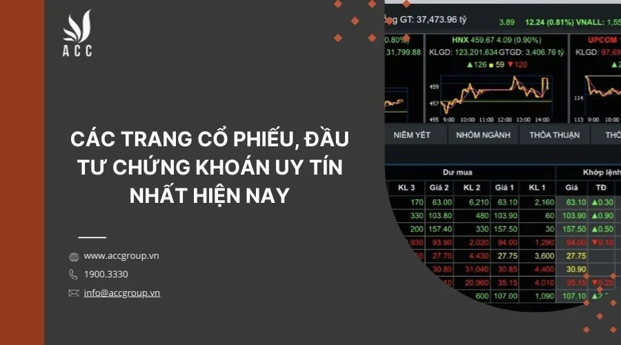 Các trang cổ phiếu, đầu tư chứng khoán uy tín nhất hiện nay