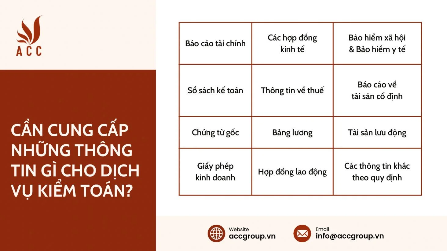 Cần cung cấp những thông tin gì cho dịch vụ kiểm toán?