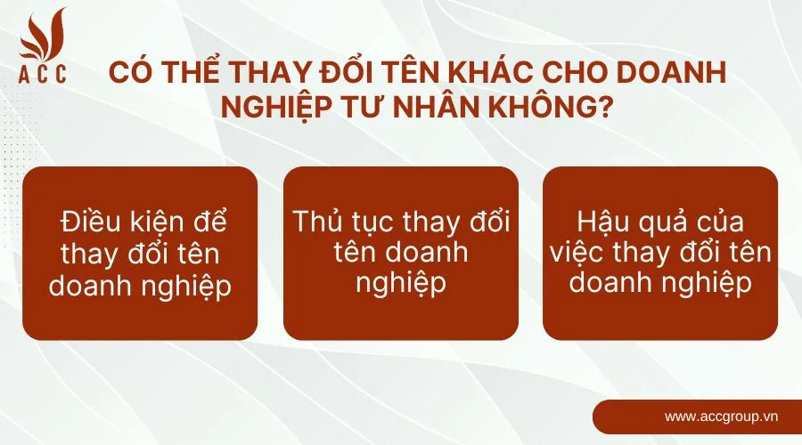 Có thể thay đổi tên khác cho doanh nghiệp tư nhân không?