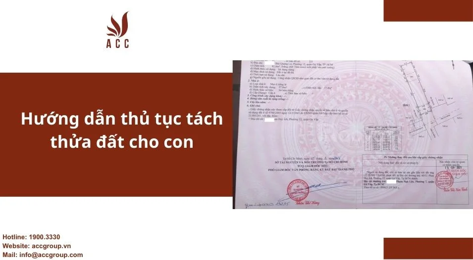 Hướng dẫn thủ tục tách thửa đất cho con