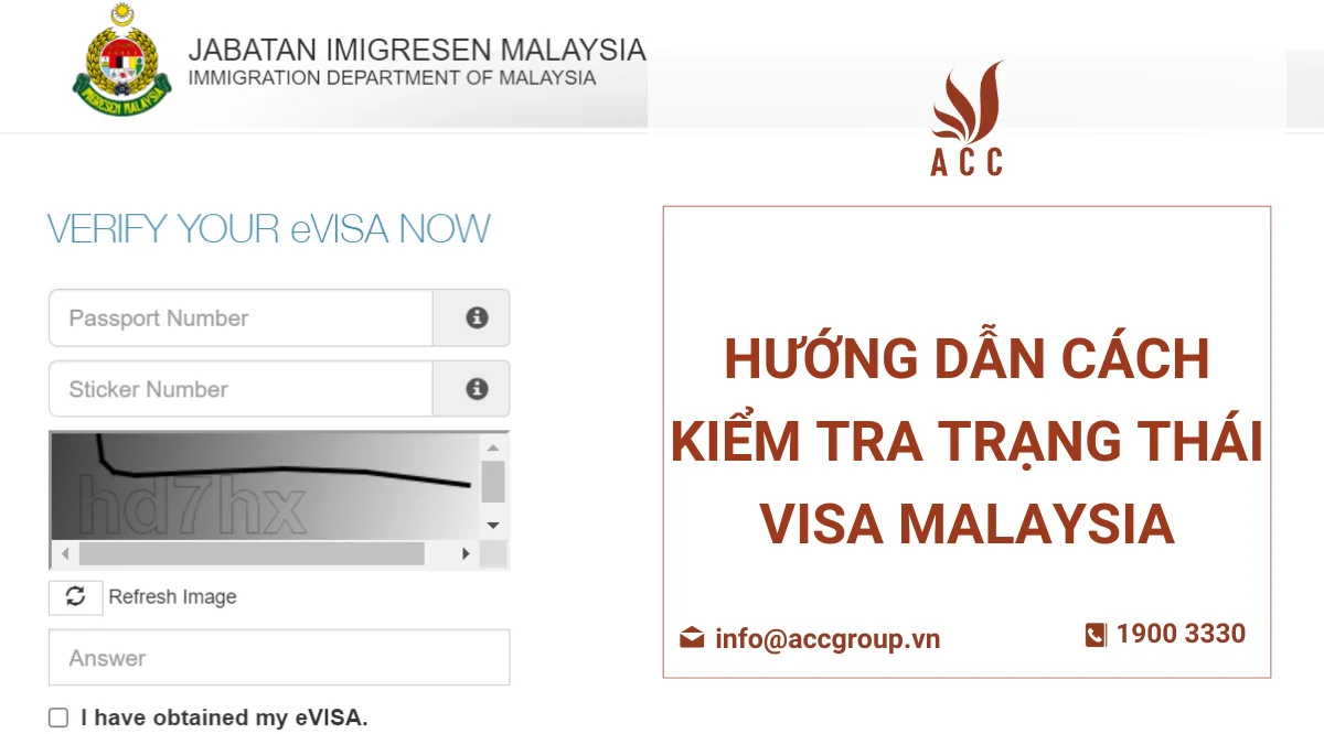 Hướng dẫn cách kiểm tra trạng thái visa Malaysia