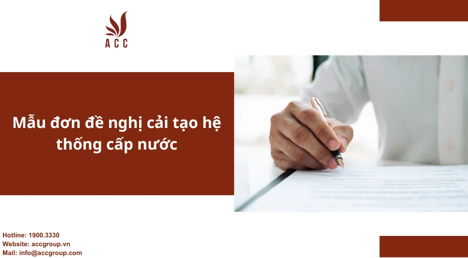 Mẫu đơn đề nghị cải tạo hệ thống cấp nước