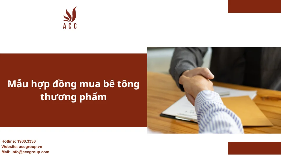 Mẫu hợp đồng mua bê tông thương phẩm